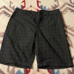 Men’s O’neill shorts. Black plaid size 32 relaxed
